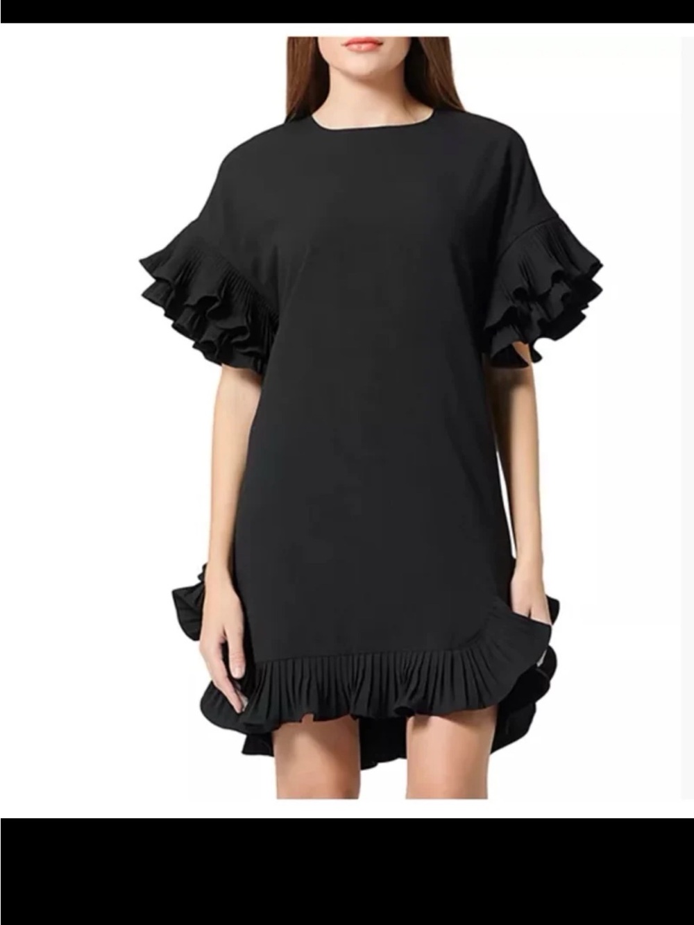 NWT Glam Ruffled Elbow Sleeve Dress size Medium